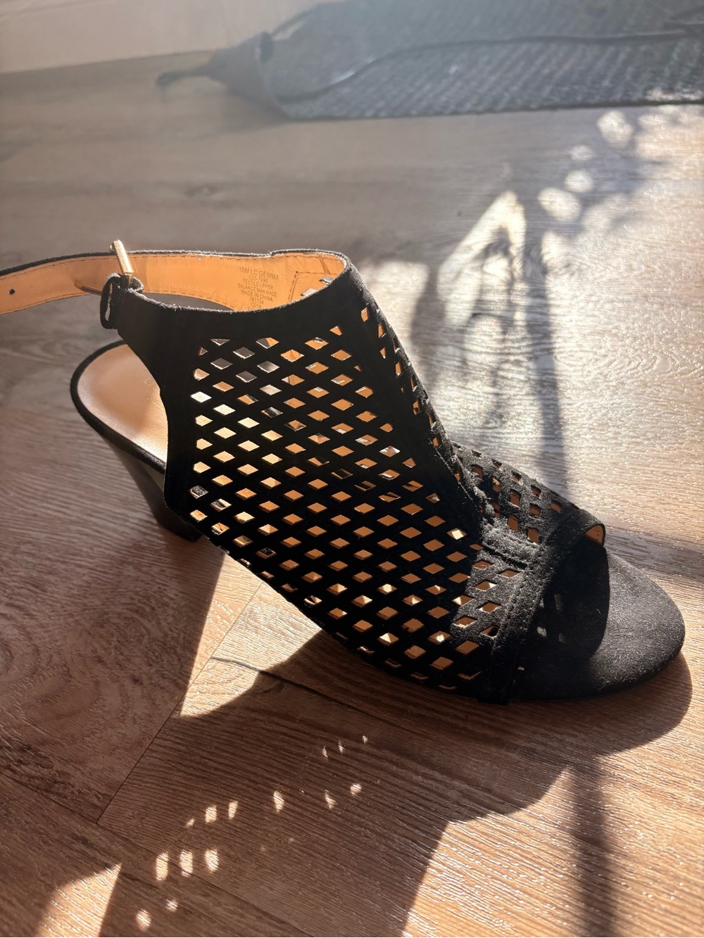Women's 2in. Black Cutout Slingback Heeled Sandals